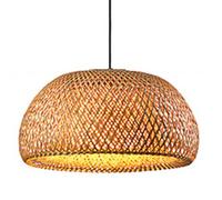 LQZCXMF Lampe À Suspension en Bambou Tissé À La Main Lustres Naturels en Forme De Dôme, Lumière Tissée Luminaire Suspendu en Rotin, Luminaire De Plafond E26 pour Chambres, Restaurants, Salons De Thé