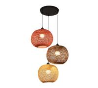 LQZCXMF Lanterne Suspendue À 3 Lumières Multicolore En Rotin Tressé