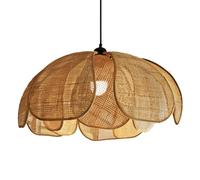 LQZCXMF Lustre Artisanal En Bambou, Abat-jour En Osier Naturel, Diamètre 60 Cm, Style Bohème, Grande Suspension Pour Salon, Plafonnier, Culot E26, Idéal Pour La Cuisine, Le Séjour