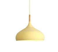 LQZCXMF Lustre Macaron Lampe Industrielle Rétro Culot E27 Petite Suspension Réglable en Métal Suspension en Bois D'hévéa Lampe en Aluminium À Tête Unique pour La Chambre De L'îlot De Cuisine