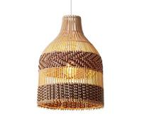 LQZCXMF Lustres Rustiques En Rotin Style Bohème, Suspensions En Osier Tressé Pour Salle À Manger, Luminaires Suspendus En Rotin Style Bord De Mer, Plafonnier Encastré De 38 Cm Pour Chambre, Salon.