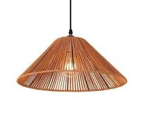 LQZCXMF Suspension Bohème En Corde Chanvre, 1 Lumière, Tissée À La Main En Bambou, Style Campagnard, Avec Abat-jour En Métal Et Structure En Forme De Dôme, Idéale Pour Restaurants, Salles À Manger