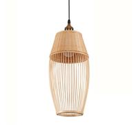 LQZCXMF Suspension Bohème En Osier Tressé À La Main, 50 Cm De Hauteur, Style Ferme, Grande Lanterne En Osier Beige, Douille E26, Idéale Pour Salle À Manger, Salon, Cuisine Ou Couloir.