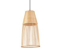 LQZCXMF Suspension Bohème En Osier Tressé À La Main, 50 Cm De Hauteur, Style Ferme, Grande Lanterne En Osier Beige, Douille E26, Idéale Pour Salle À Manger, Salon, Cuisine Ou Couloir.