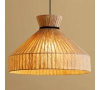 LQZCXMF Suspension Bohème En Rotin Style Wabi-sabi, Idéale Pour Les Chambres D'hôtes Et Restaurants. Lampe Suspendue Dôme Style Zen, Parfaite Pour Une Salle De Thé, Une Chambre, Une Cuisine