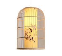 LQZCXMF Suspension En Osier Tressé, Lustre De Plafond En Osier Tressé À La Main Avec Abat-jour Imitation Parchemin, Style Bord De Mer, Restaurant, Suspension Artisanale En Bambou Pour Îlot Cuisine