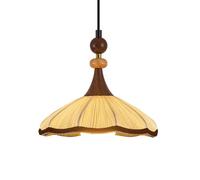 LQZCXMF Suspension En Tissu Blanc, Abat-jour En Lin De Style Japonais, Finition Bois De Noyer, Réglable, Style Ferme, Idéale Pour La Décoration Intérieure (salle À Manger, Salon, Îlot De Cuisine).