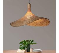 LQZCXMF Suspension Moderne en Bambou Tressé Plafonnier en Osier Abat-Jour Chapeau De Paille Abat-Jour en Rotin Weave Hanging Light pour Restaurant, Café, Chambre À Coucher, Entrée