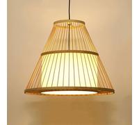 LQZCXMF Suspension Rustique Style Ferme, Lampe En Osier Beige, Style Bohème, Cage En Bambou, Abat-jour Imitation Parchemin De 50 Cm (19,7 Pouces), Style Zen, Pour Salon, Chambre, Salle À Manger