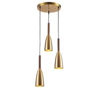 LQZCXMF Suspensions Modernes en Métal Lustres De Plafond Semi-encastrés Luminaire Suspendu À 1 Lampe avec Poignée en Bois Plafonnier Décoratif pour Îlot De Cuisine, Café, Bar