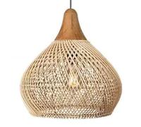 LQZCXMF Suspensions Modernes Et Vintage, Lanternes Artisanales En Rotin, Lampes Suspendues Japonaises Vintage En Osier Tressé À La Main, Luminaires D'appoint En Chêne Pour Îlot De Cuisine