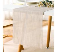 LRartdeco Chemin de Table Beige, Nappe Rouleau Lavable PVC, Linge de Table Isolation Thermique Peut Être Coupé, pour Décoration Cuisine Table À Manger Table Basse Cheminee Jardin 30x180 cm