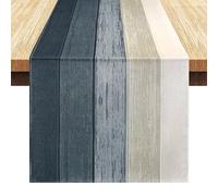 LRartdeco Chemin de Table Dégradé Gris, Nappe Moderne Lavable, Centre de Table Decorative Champetre, Chemin de Décoration Table Aspect Lin, pour Decoration Cheminée Table à Manger, 40x140cm