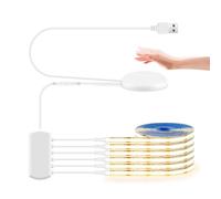 LRGBST 5V USB chaud blanc COB LED Bande, 6 PCs 1M COB LED Bandes Set avec pénétrant bois Touch Dimmer pour cabinet vitrine éclairage