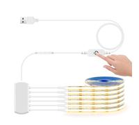 LRGBST 6 Pcs 2M chaud blanc COB LED Bande, 5V USB Dimmable COB LED Bande avec Touch Dimmer Switch pour les vitrines de panneaux acoustiques sous l'éclairage du cabinet