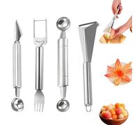lrgnixs Lot de 4 emporte-pièces pour fruits et légumes - Coupe-pastèque - En acier inoxydable - Pour fruits, légumes et melon