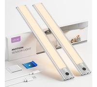LROLTEF Lampe Placard sous Meuble sans Fil Rechargeable 26cm 4000K | 1800mAh Dimmable Lumières Cuisine avec Detecteur de Mouvement, Sans Fil Rechargeable, Fixation Magnétique, Argenté 2 Piezas