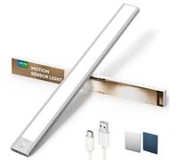 LROLTEF Reglette LED Lampe Cuisine sous Meuble - 40CM 2200mAh Lumiere Placard avec Detecteur de Mouvement Interieur sans Fil Rechargeable - Eclairage Veilleuse pour Armoire Dressing Escalier | 1 Pack