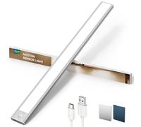 LROLTEF Reglette LED Lampe Cuisine sous Meuble - 50CM 3000mAh Lumiere Placard avec Detecteur de Mouvement Interieur sans Fil Rechargeable - Eclairage Veilleuse pour Armoire Dressing Escalier | 1 Pack