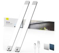 LROLTEF Reglette LED Lampe Cuisine sous Meuble - 50CM 3000mAh Lumiere Placard avec Detecteur de vol Stationnaire à Main & Detecteur Mouvement Interieur sans Fil Rechargeable pour Armoire | 2 Pack