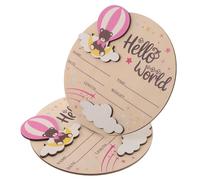 LRXIYODE 2 Pièces Panneau Naissance Garçon Fille Bois Rond Signalétique Accueil Rose pour Annonces Cadeau Keepsake Nom Garçon Fille Accessoire Photo Shower Décoration Chambre