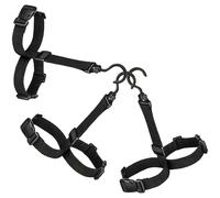 LRXIYODE 3 Pièces Cintre à Chaussures D'extérieur en Nylon Noir Sangles Réglables pour Organiser Bottes et Moufles, pour Randonnée et Pêche, Promoteur de Circulation d'air