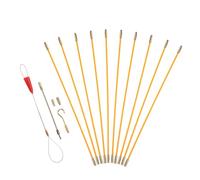 LRXIYODE Canne à Tirer Câbles Fibre Verre Kit 10 Tiges 33 cm Jaune Outils Électricien Tirage Câbles Murs Construction
