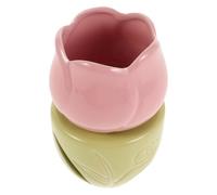 LRXIYODE Diffuseur D’huiles Essentielles Brûleur à Cire Fondue en Céramique Forme Tulipe Rose Grand Volume pour Pendaison de Crémaillère de Noël et Yoga