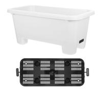 LRXIYODE Jardinière à Arrosage Automatique, Jardinière de Balcon en Plastique PP, Rectangulaire, Blanche, pour Fleurs et Oignons, Intérieur et Petits Jardins, Emplacements pour Treillis