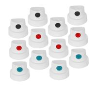 LRXIYODE Lot de 12 Embouts Femelles de Pulvérisation pour Bombes Aérosol, Bouchons de Peinture en Plastique, Couleurs Noir Bleu Rouge, Jets Contrôlés, Séchage Rapide, Accessoires Peinture