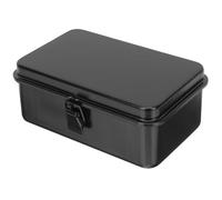 LRXIYODE Malette Metal en Fer Noir Portable, Boîte de Rangement en Fer Facile à Ouvrir, pour Organisation Boîte à Outils en Atelier ou École