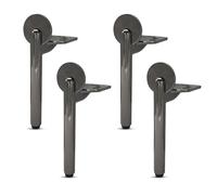 LRYELWA 4 Pcs Pieds Réglables pour Meuble,Patte en Métal pour Armoires,Jambes de Table,Alliage Aluminiuml,pour Meubles TV,Canapés,Lit,Placard,Tables de Chevet,Chaises,avec Vis (18cm,Gris)