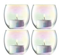 LSA International PE20 Lot de 4 bougeoirs Pearl, hauteur 6,5 cm, diamètre 6,8 cm, nacrés