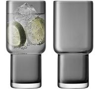 LSA International Utilitaire Highball 390 ML Ardoise X 2, Gris, 8.2 x 8.2 x 15 cm
