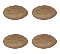 LSFYYDS Lot de 4 Coussins de Chaise lavables - 40 x 40 cm - Ronds - pour l'intérieur et l'extérieur - Rembourrage épais - Marron