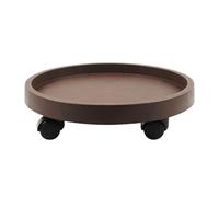 LSNNMU 1 Plateau de jardinière Rond Mobile avec roulettes, Outil Polyvalent for Le Jardinage des Plantes en Pot pour Jardin(Brown,26cm)