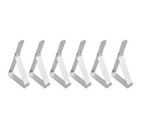 LSNNMU 6/12/24 pièces Pinces de Nappe antidérapantes en Acier Inoxydable Fixation Couverture Tables Pince Table Promenade Camping Mariage pour Tables(6pcs)