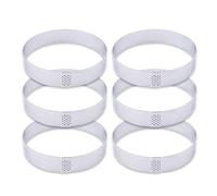 LSNNMU Moule à Tarte en Acier Inoxydable, Anneau de tartelette, gâteau, Mousse, Biscuits, pâtisserie, Cercle Coupe, perforé, 6, 8, 10 CM pour GâTeau(6PCS 10CM)
