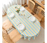 LSSLK Nappe Ovale 180x240 cm Motif GéOméTrique, Imperméable et Anti-Tache, Nappe de Table Lavable Abstrait Moderne, Linge de Table Décoration pour Cuisine Salle à Manger Jardin Terrasse Balcon E-106