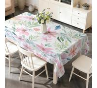 LSSLK Nappe Rectangulaire 140 x 180 cm Fleurs, Nappe de Table Imperméable Anti Tache Lavable Fleurs Aquarelle pour Cuisine Salle à Manger Jardin Terrasse Fête Décoration E-8