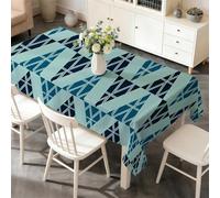 LSSLK Nappe Rectangulaire 140 x 180 cm Triangles, Nappe de Table Imperméable Anti Tache Lavable Grille GéOméTrique pour Cuisine Salle à Manger Jardin Terrasse Fête Décoration E-45