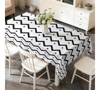 LSSLK Nappe Rectangulaire 140 x 220 cm Abstrait Moderne, Nappe de Table Imperméable Anti Tache Lavable Motif Chevron pour Cuisine Salle à Manger Jardin Terrasse Fête Décoration E-107