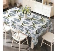 LSSLK Nappe Rectangulaire 160 x 200 cm Feuilles GéOméTriques, Nappe de Table Imperméable Anti Tache Lavable Fleurs Sauvages pour Cuisine Salle à Manger Jardin Terrasse Fête Décoration E-5