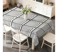 LSSLK Nappe Rectangulaire 160 x 200 cm Triangles, Nappe de Table Imperméable Anti Tache Lavable Motif GéOméTrique pour Cuisine Salle à Manger Jardin Terrasse Fête Décoration E-72