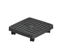 LSYHHXC Porte Plante A roulettes Plateaux de Support de Pot de Fleur Mobile, Plateau Multifonctionnel à Base Ronde et carrée for Plantes(Square Black 17CM)