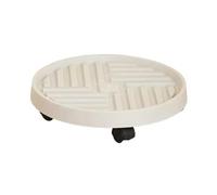 LSYHHXC Porte Plante A roulettes Plateaux de Support de Pot de Fleur Mobile, Plateau Multifonctionnel à Base Ronde et carrée for Plantes(Circle White 21CM)