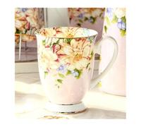 LSYHHXC Tasse A Cafe Tasse à café en céramique de porcelaine tendre 300ML | Peinture florale de café, tasse de thé créative, cérémonie Vintage(Red)