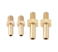 LT Easiyl Lot de 4 raccords métriques en laiton M4 x 0,7-3 mm et M4 x 0,7-4 mm pour tuyau d'étang, adaptateur de tuyau de piscine, raccord fileté mâle, doré