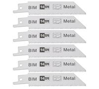 LT Easiyl Lot de 6 Lames Scie Sabre Alternative 100 Mm 14 TPI Bimétallique pour Scie Sabre Alternative 1/5 Pouce Tige Lames de Coupe en Métal Compatible avec Bosch