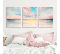 LTjiajuypd Affiche sur toile représentant un paysage abstrait de coucher de soleil en couleurs, idéale pour décorer votre salon (50 x 75 cm - Lot de 3)